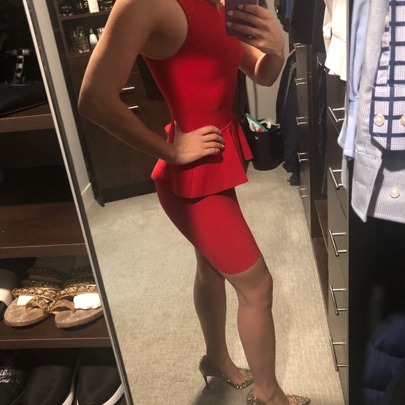 Bcbg red peplum dress - Picture 5 of 5